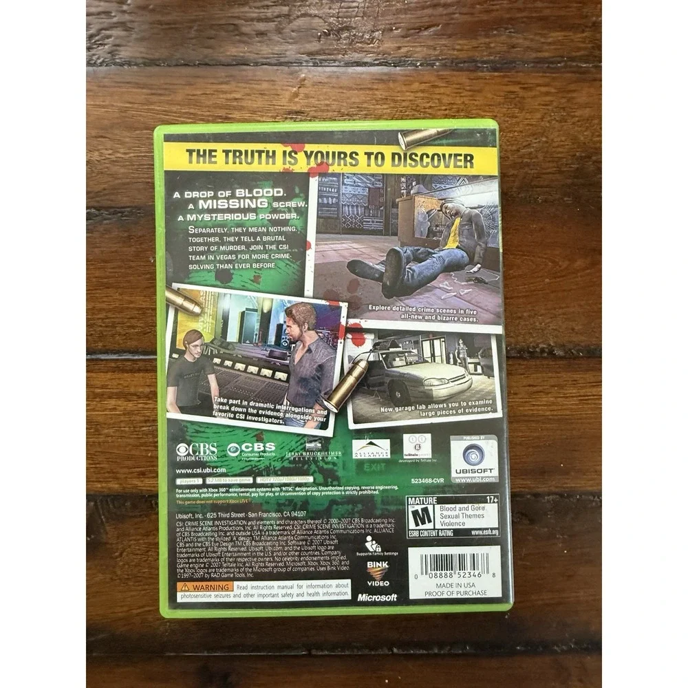 CSI: Crime Scene Investigation - Hard Evidence (Microsoft Xbox 360, 2007) CIB